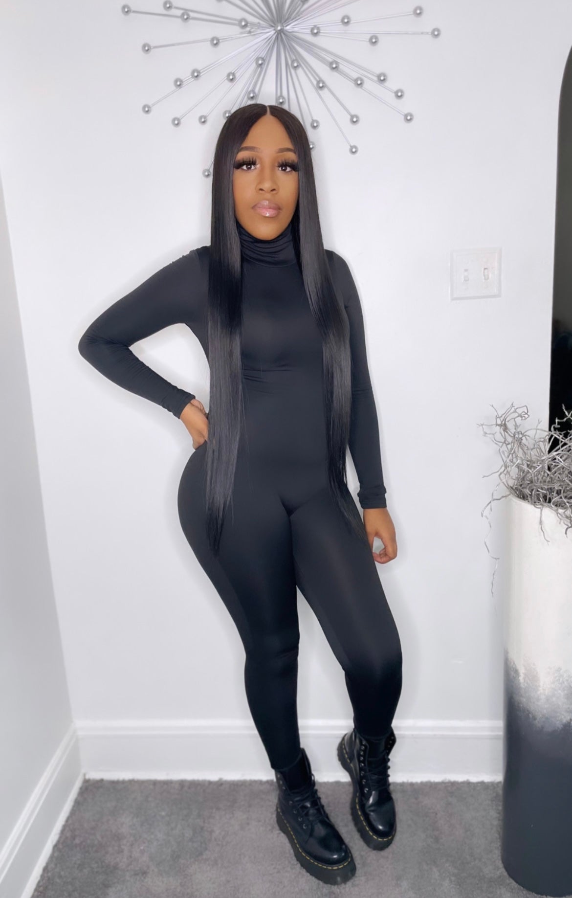 Turtle Neck Bodysuit (Black)